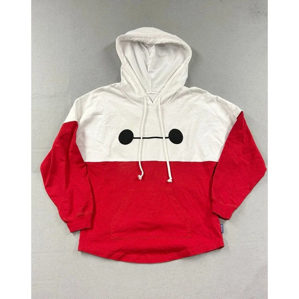 Disney Big Hero 6 Spirit Jersey Hoodie Red White Long Sleeve Pullover
